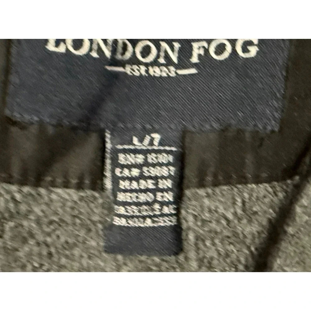 London Fog Boys Black Puffer Jacket Reflective Stripe Fleece Lined Size L 7